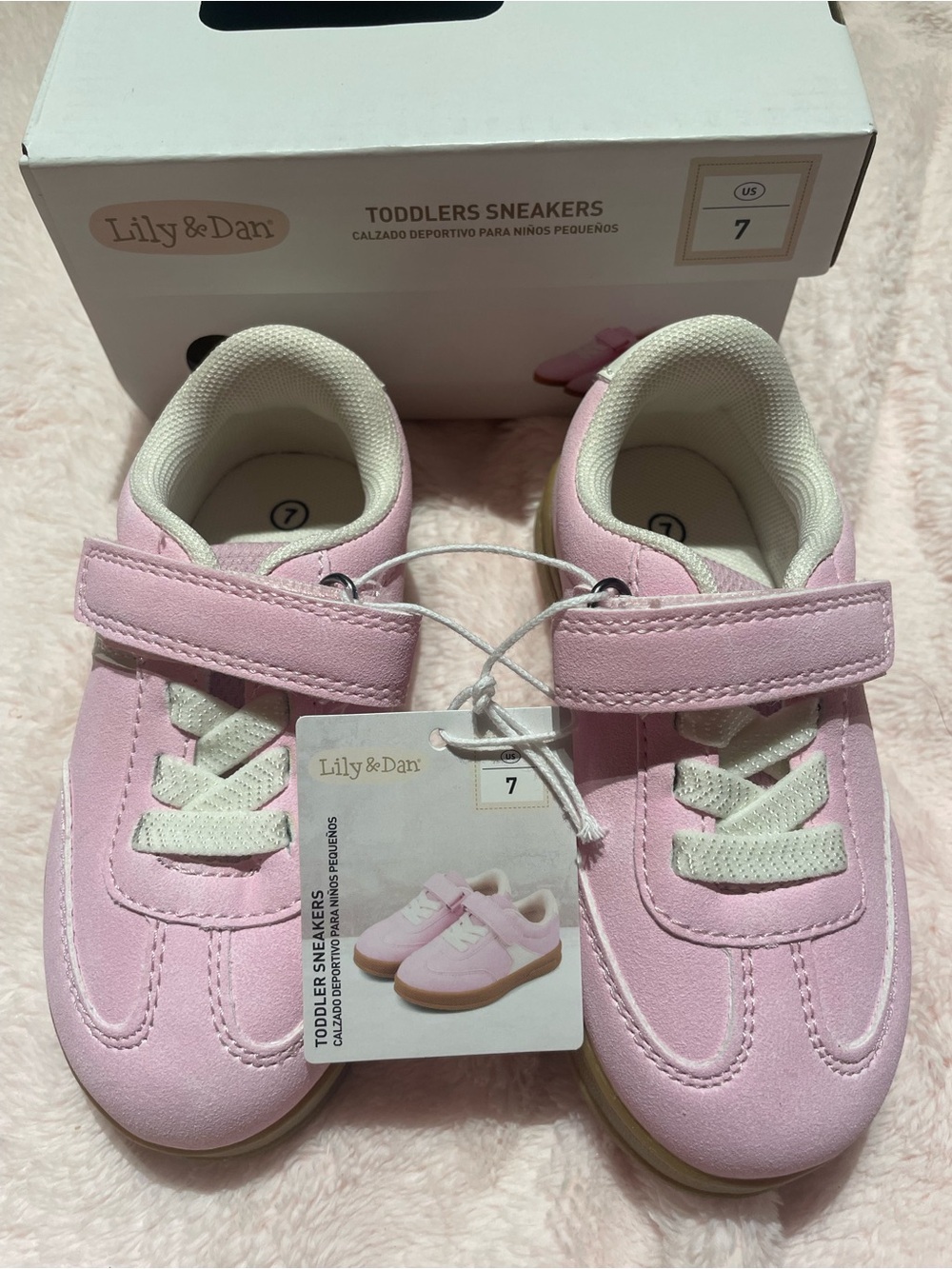 NWT Lily & Dan Pink Velcro Toddler Sneakers